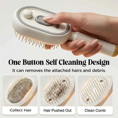 3-in-1 Electric Spray Air Cushion Massage Comb & Hair Brush Misting Hair Brush Anti Frizz Brush Suitable for Frizzy Hair Care, Retractable Mist Spray Device with Scalp Massager for, Hydration for Dryness, for & Travel Use for (No)