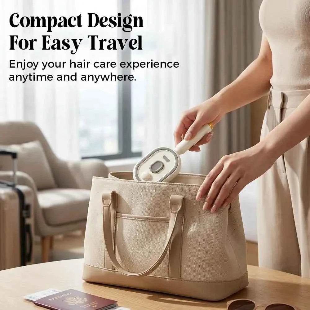 3-in-1 Electric Spray Air Cushion Massage Comb & Hair Brush Misting Hair Brush Anti Frizz Brush Suitable for Frizzy Hair Care, Retractable Mist Spray Device with Scalp Massager for, Hydration for Dryness, for & Travel Use for (No)