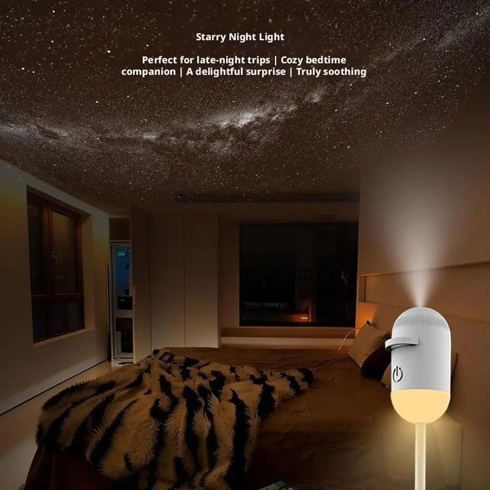  USB Starry Sky Projector Night Light 2 in 1 Galaxy Star Projector Lamp with HD Slides Portable for Bedroom Car Ceiling Decor